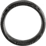 Full Pitch Black Rounded Flat Band Damascus Steel 8 mm Wood Grain Band - Lyght Jewelers 10040 W Cheyenne Ave Ste 160 Las Vegas NV 89129