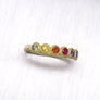 "Rainbow Bezel" 7 Bezel Set Rainbow Sapphires in 14K Yellow Gold Ring - Lyght Jewelers 10040 W Cheyenne Ave Ste 160 Las Vegas NV 89129