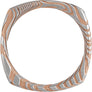 Sanded Rose Gold Square Band Damascus Steel 8 mm Wood Grain Band - Lyght Jewelers 10040 W Cheyenne Ave Ste 160 Las Vegas NV 89129
