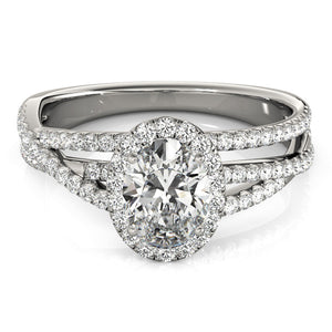 Oval Halo Engagement Interwoven Split Shank Ring Style LY71919 - Lyght Jewelers 10040 W Cheyenne Ave Ste 160 Las Vegas NV 89129