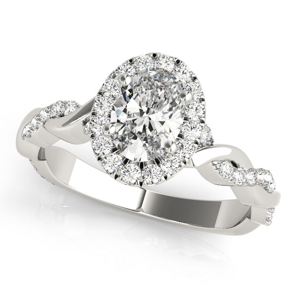 Oval Halo Engagement with Braided Ring Style LY71916 – Lyght Jewelers