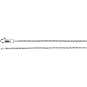 Rhodium-Plated Sterling Silver 1.5 mm Wheat 16" Chain - Lyght Jewelers 10040 W Cheyenne Ave Ste 160 Las Vegas NV 89129