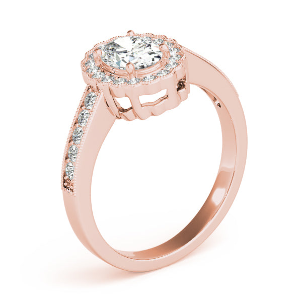 Oval Halo Engagement Floral Vintage Ring Style LY71923 - Lyght Jewelers 10040 W Cheyenne Ave Ste 160 Las Vegas NV 89129