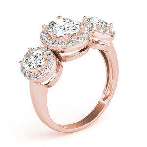 Three Stone Oval Halos Engagement Ring Style LY71928 - Lyght Jewelers 10040 W Cheyenne Ave Ste 160 Las Vegas NV 89129