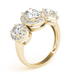 Three Stone Oval Halos Engagement Ring Style LY71928 - Lyght Jewelers 10040 W Cheyenne Ave Ste 160 Las Vegas NV 89129