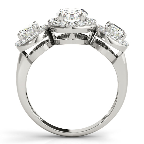 Three Stone Oval Halos Engagement Ring Style LY71928 - Lyght Jewelers 10040 W Cheyenne Ave Ste 160 Las Vegas NV 89129