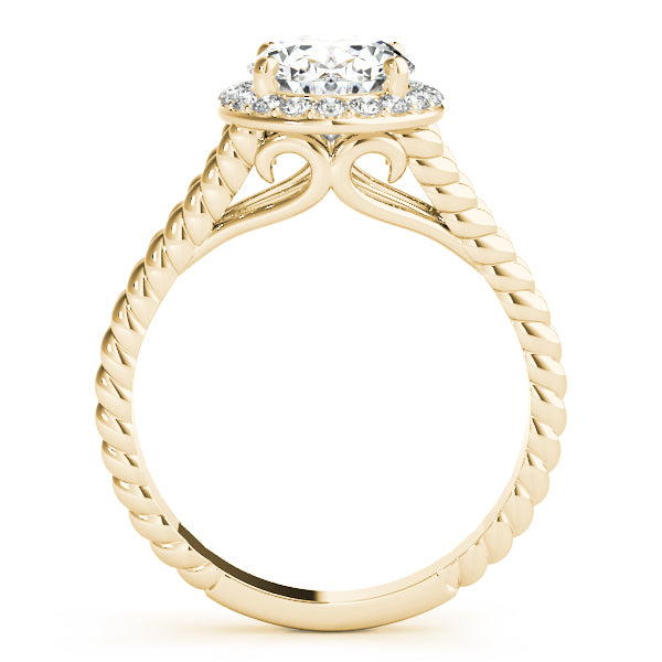 Twisted Rope Diamond Engagement Ring Setting in 14k White Gold (0.38ct. tw.)