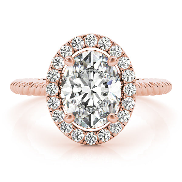 Oval Halo Engagement Ring with Single Rope Accents Style LY71911 - Lyght Jewelers 10040 W Cheyenne Ave Ste 160 Las Vegas NV 89129