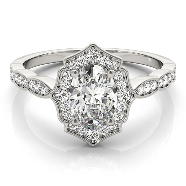 Oval Halo Engagement Fancy Vintage Ring Style LY71931 - Lyght Jewelers 10040 W Cheyenne Ave Ste 160 Las Vegas NV 89129