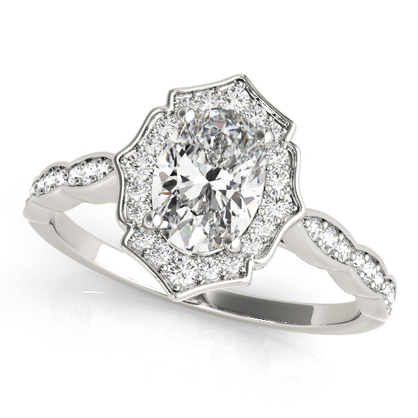 Classic Hidden Halo Diamond Engagement Ring