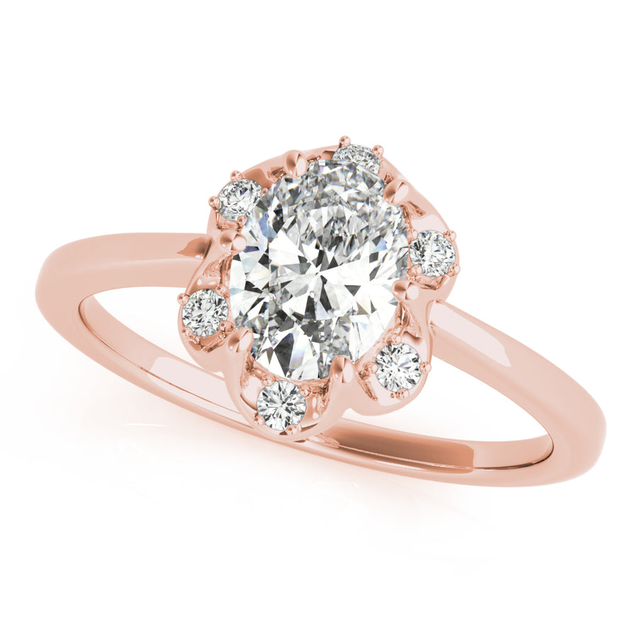 Oval Halo Engagement Floral Vintage Ring Style LY71929 - Lyght Jewelers 10040 W Cheyenne Ave Ste 160 Las Vegas NV 89129