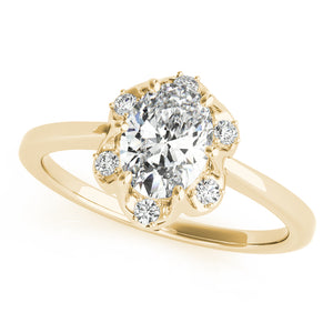 Oval Halo Engagement Floral Vintage Ring Style LY71929 - Lyght Jewelers 10040 W Cheyenne Ave Ste 160 Las Vegas NV 89129