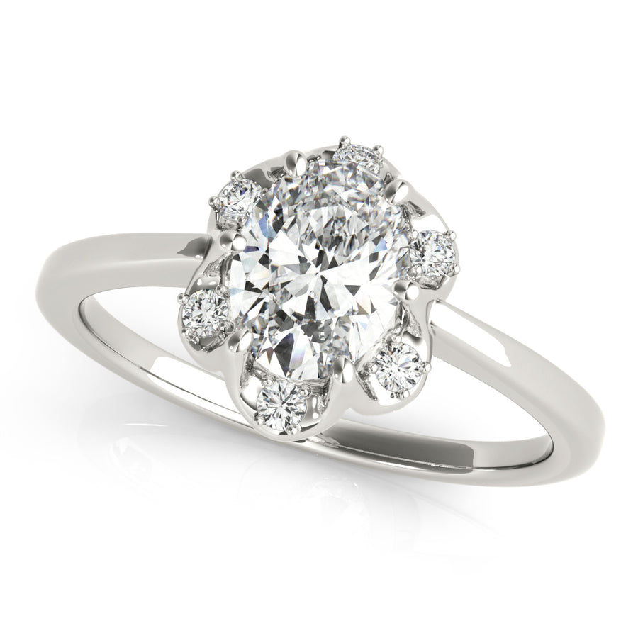 Oval Halo Engagement Floral Vintage Ring Style LY71929 - Lyght Jewelers 10040 W Cheyenne Ave Ste 160 Las Vegas NV 89129