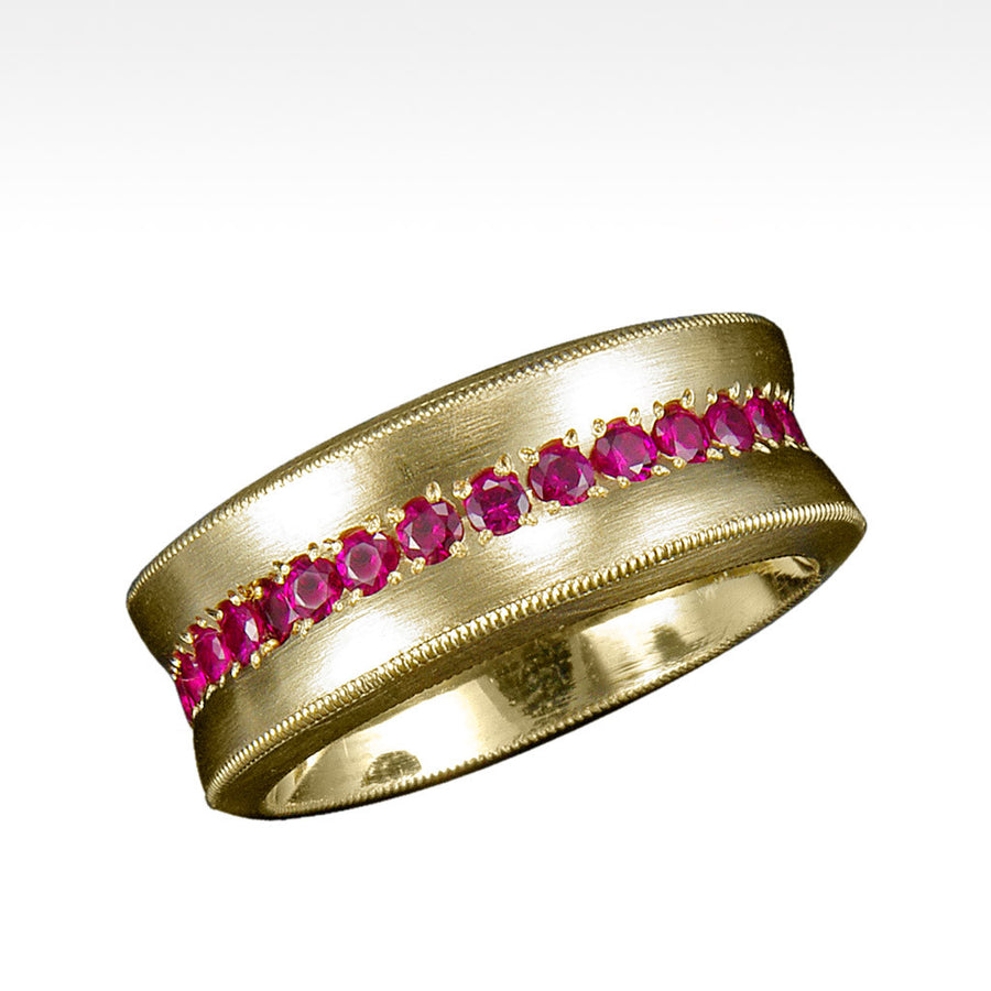 "Cirque" Ruby Ring in 18 Karat Yellow Gold - Lyght Jewelers 10040 W Cheyenne Ave Ste 160 Las Vegas NV 89129