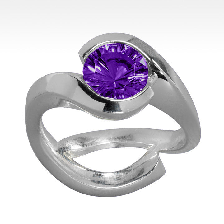 "Cradle" Amethyst Ring in Argentium Silver - Lyght Jewelers 10040 W Cheyenne Ave Ste 160 Las Vegas NV 89129