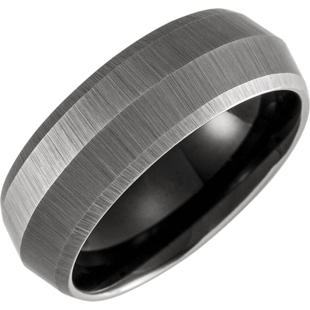 Grey Tungsten Epic Double Knife Edge 8mm Band - Lyght Jewelers 10040 W Cheyenne Ave Ste 160 Las Vegas NV 89129