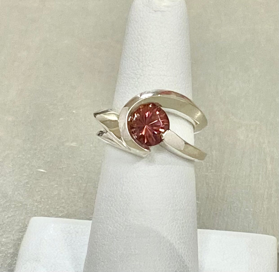 "Risqué" Pink Tourmaline Ring in Silver
