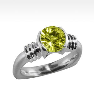 "LBD Evolved" Bright Lemon Quartz Ring in Argentium Silver - Lyght Jewelers 10040 W Cheyenne Ave Ste 160 Las Vegas NV 89129
