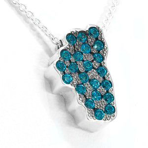 "The Depths of Lake Tahoe" Pendant with Swarovski Paraiba Blue Topaz in Silver - Lyght Jewelers 10040 W Cheyenne Ave Ste 160 Las Vegas NV 89129