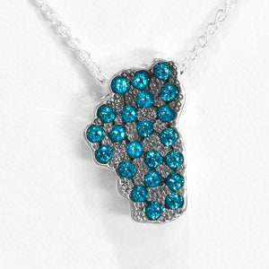 "The Depths of Lake Tahoe" Pendant with Swarovski Paraiba Blue Topaz in Silver - Lyght Jewelers 10040 W Cheyenne Ave Ste 160 Las Vegas NV 89129