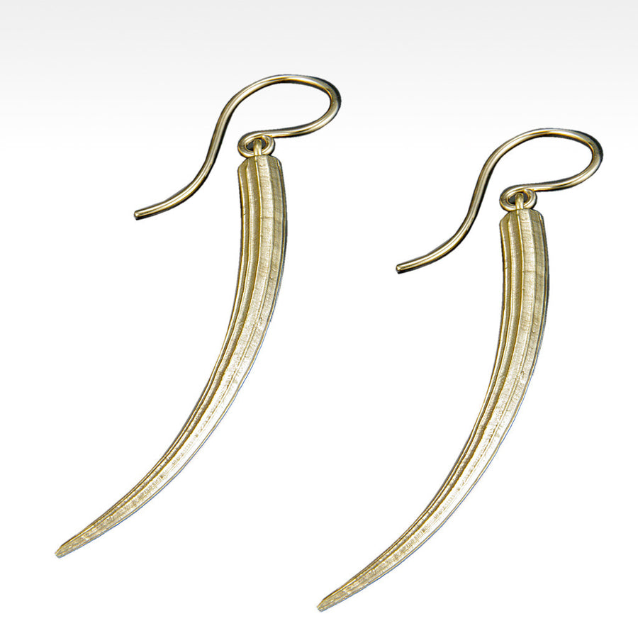 "Long Tusk" Earrings in 14K Yellow Gold - Lyght Jewelers 10040 W Cheyenne Ave Ste 160 Las Vegas NV 89129