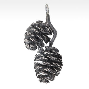 "Mini Cones" Mini Pine Cone Pendant in Argentium Silver - Lyght Jewelers 10040 W Cheyenne Ave Ste 160 Las Vegas NV 89129