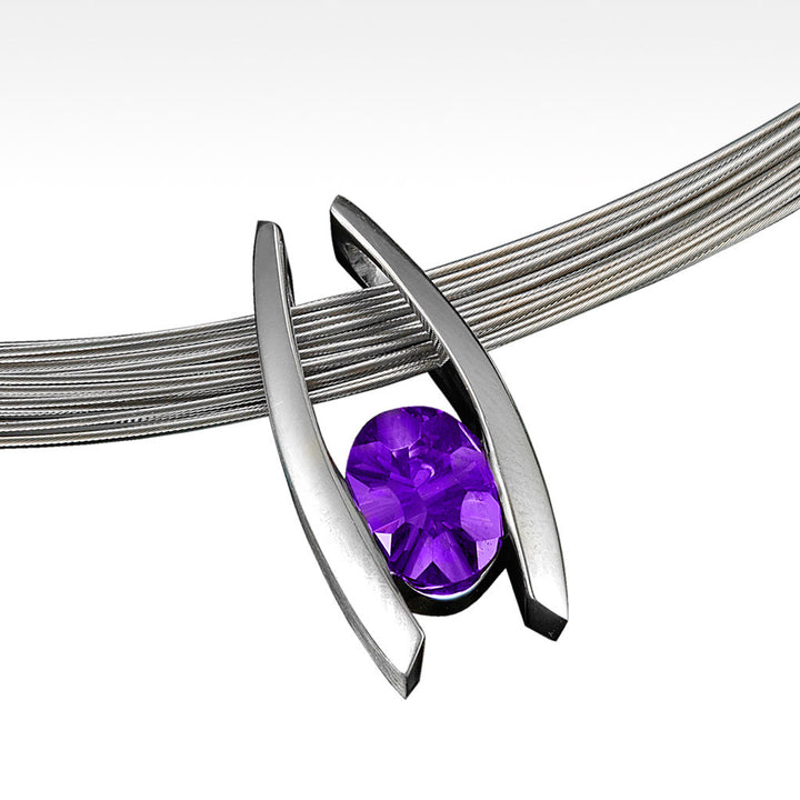 "Embrace" Amethyst Pendant in Silver - Lyght Jewelers 10040 W Cheyenne Ave Ste 160 Las Vegas NV 89129