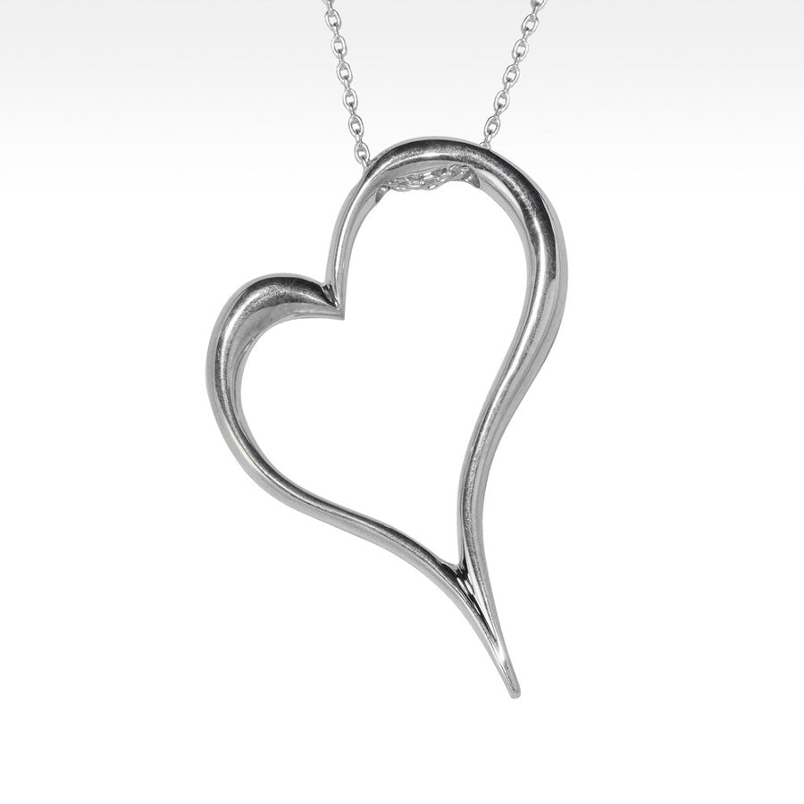 "Open Your Heart" Pendant in Argentium Silver with Chain - Lyght Jewelers 10040 W Cheyenne Ave Ste 160 Las Vegas NV 89129