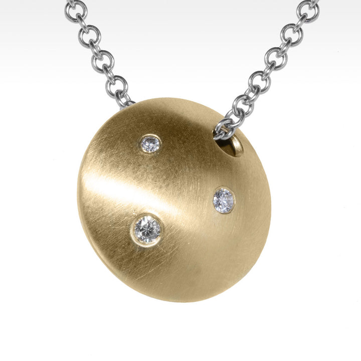 "Luna" White Diamonds Pendant in 18K Yellow Gold with 14K Yellow Gold Chain - Lyght Jewelers 10040 W Cheyenne Ave Ste 160 Las Vegas NV 89129