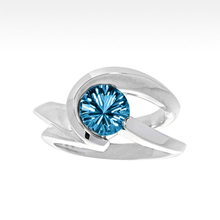 "Risqué" Blue Topaz Ring in Argentium Silver - Lyght Jewelers 10040 W Cheyenne Ave Ste 160 Las Vegas NV 89129