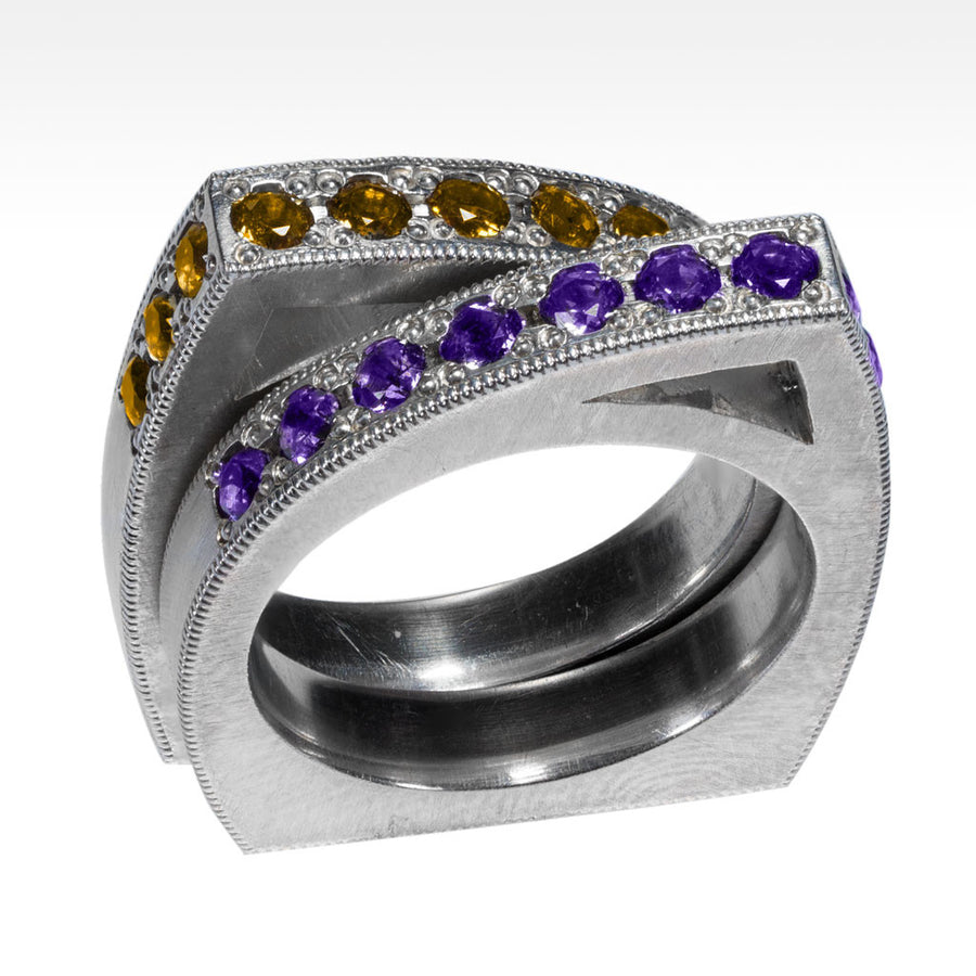 "Smart" Stackable Gemstone Rings Set in Argentium Silver - Lyght Jewelers 10040 W Cheyenne Ave Ste 160 Las Vegas NV 89129