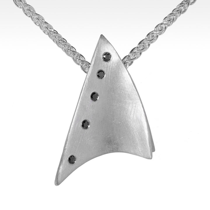 "Starboard" Black Diamond Pendant in Argentium Silver - Lyght Jewelers 10040 W Cheyenne Ave Ste 160 Las Vegas NV 89129